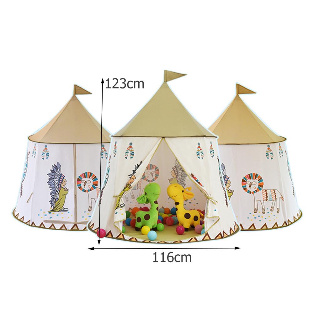 116*123cm Little Lion tenda indiana portatile per bambini tenda Teepee Princess Castle Baby gioco al coperto casa da gioco tenda per bambini portatile