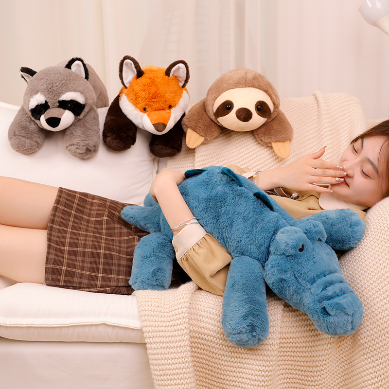 45-70 cm Super doux paresseux moelleux peluche animaux en peluche raton laveur renard Crocodile paresseux câlin jeter oreiller d'anniversaire garçon fille