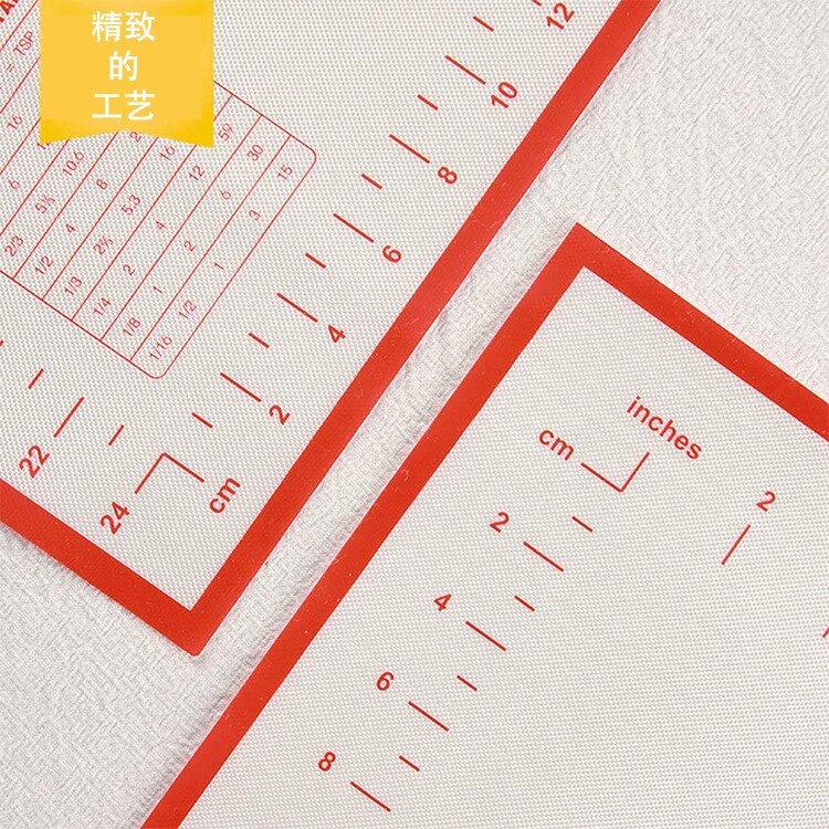 29*26CM Size Red Baking Mat Non_Stick Silicone Baking Mat Eco-Friendly With Measurements