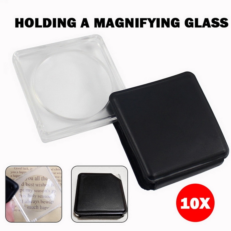 Loupe à main 10X Loupe Portable 50MM Loupe de poche rétractable pliable bijoux Loupe carrée Lupe de lecture