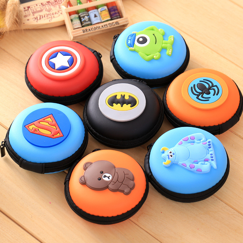 lovely Cartoon Mini Zipper Protective Headphone Case Pouch Earphone Storage Bag Soft Headset Earbuds Box USB Cable headset bags