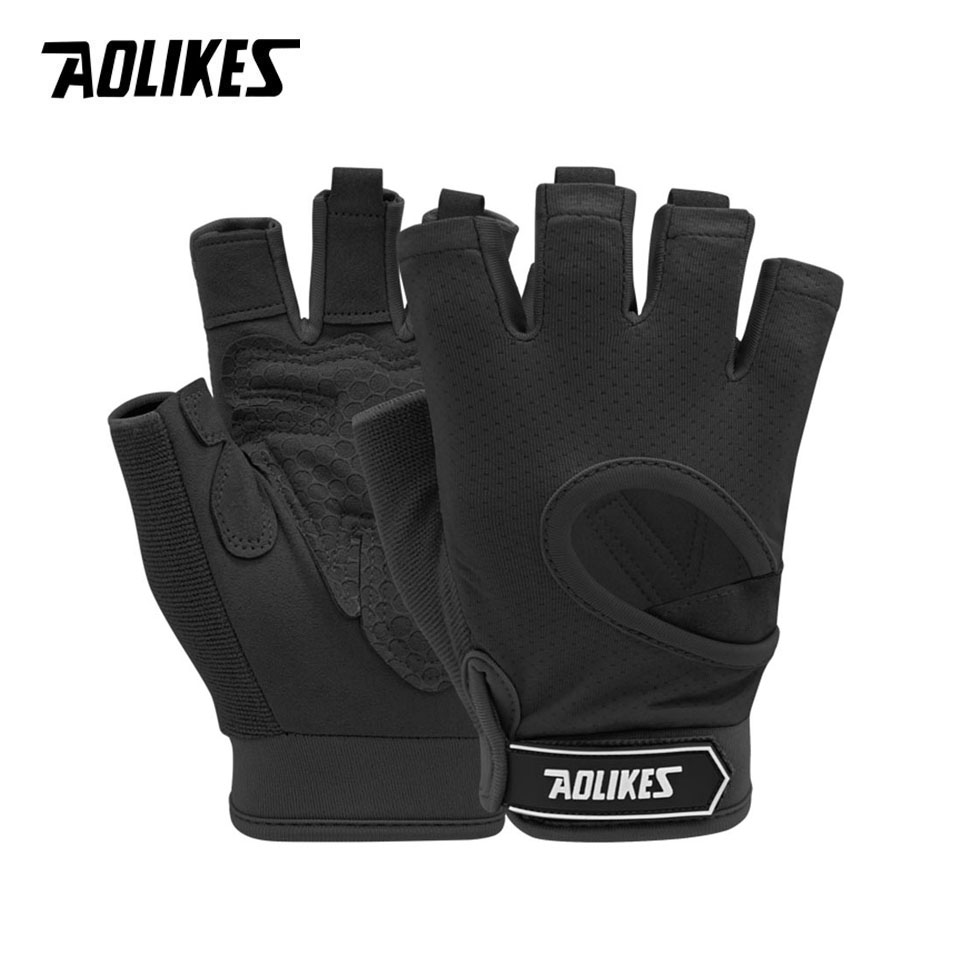 Aolikes 1 paar fitnesshandschoenen voor bodybuilding, sport, fitness, dumbbell workout, ademende handschoenen voor crossfit en gewichtheffen: Pruim / Ik
