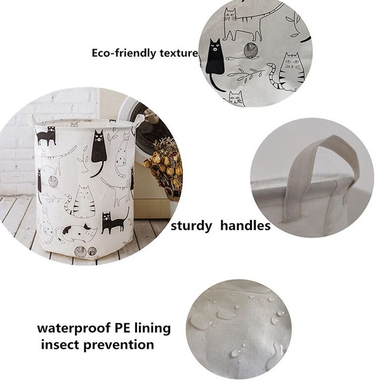 Wasmand Wasmand Opslag Bin Organisatie Inklapbare Wasmand Kat Print Speelgoed Opbergdoos