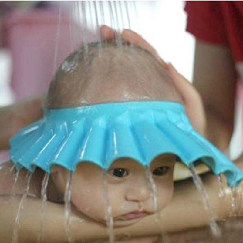 1pc bébé shampooing bonnet de douche pour laver les cheveux doux et mousse réglable bain bain bonnet de protection chapeau bébé coupe de cheveux bonnet de douche