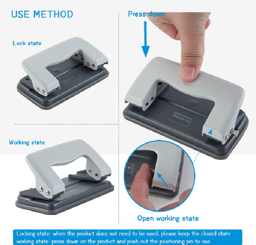 Double Hole Manual Metal Punch Double Hole Punch / 10 Pages 7520/25 Pages 7522 Multicolor Hole Diameter 6mm Punch