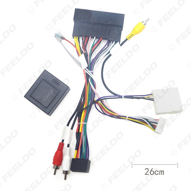 FEELDO Car Radio Audio 16PIN Android Power Calbe With Canbus Box For Hyundai IX45 Sonata Wiring Harness Adapter