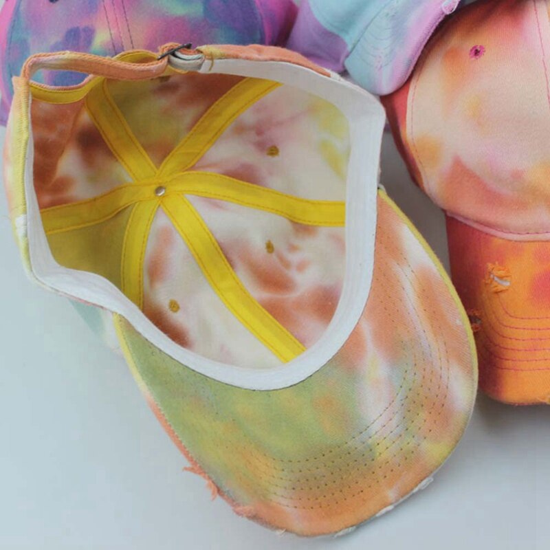 Kvinder sportsvisir kasketter tie dye street style vintage solskærm cap bred skygge rejse hip-hop justerbar hat snapback
