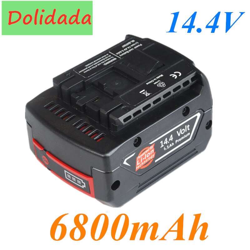 14.4v 6800 mah genopladeligt li-ion battericelle til bosch trådløs elektrisk boremaskine, skruetrækker bat 607 bat 607g bat 614 bat 614g