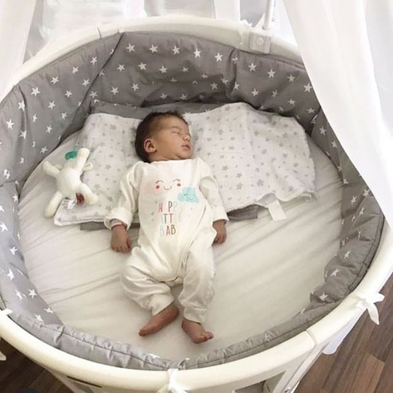 Baby seng tykkere kofangere puder nyfødte værelse indretning nordiske stjerner krybbe omkring barneseng beskytter