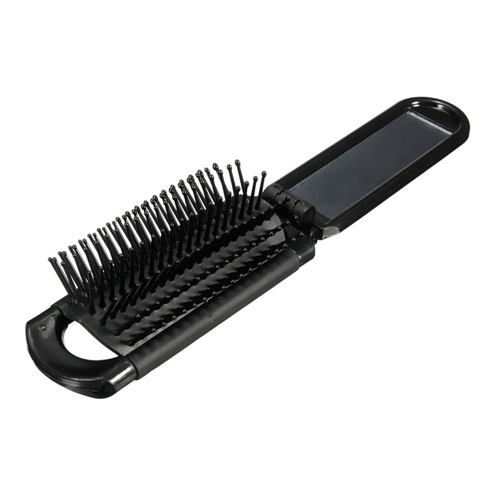 Peigne à cheveux de voyage , Portable et pliable, avec miroir, format de poche Compact, portefeuille, outils de coiffure
