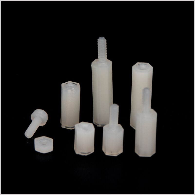 120 Pcs M2 Hex Nylon Spacer Standoff Schroef Witte Mannelijke Vrouwelijke Afstand Plastic Moer Assortiment Kit