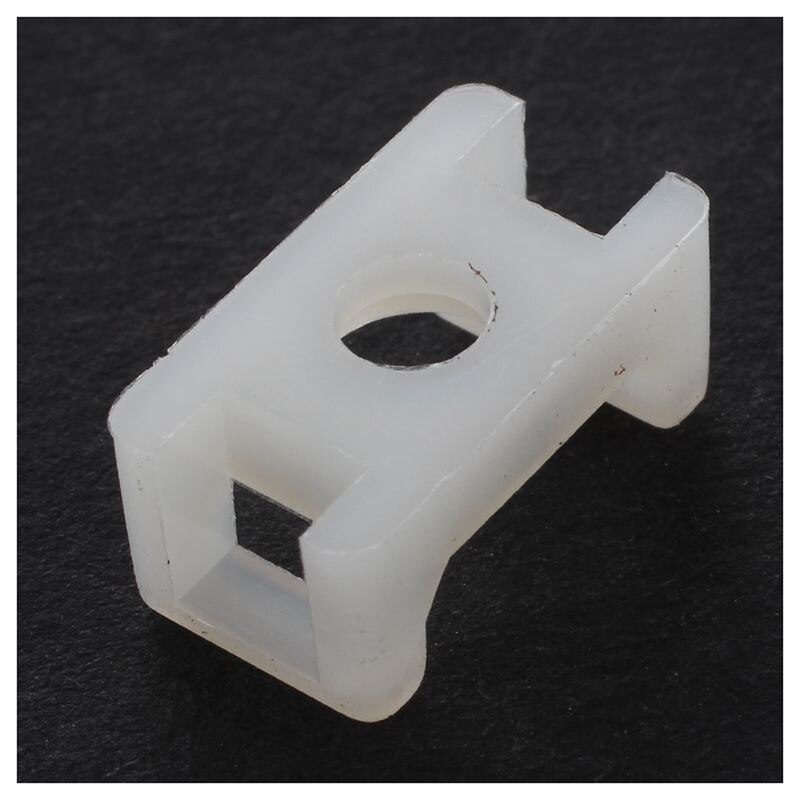 100 Pcs 3mm Width Wire Cable Tie Holder White Plastic Mount