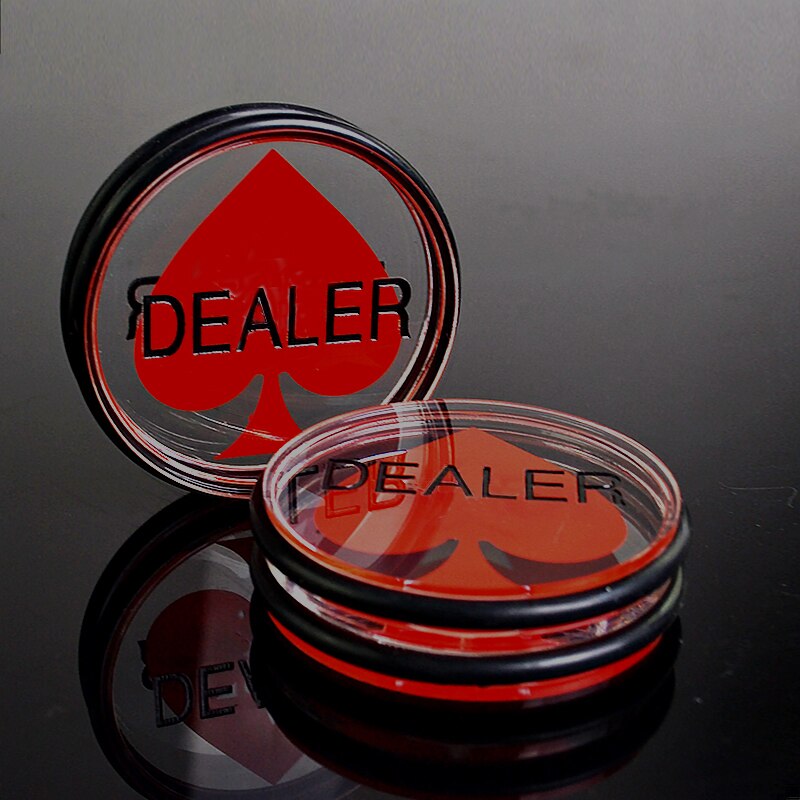 Botón acrílico para distribuidor de póker, botón Texas Hold&#39;em de 3 pulgadas, protector de cartas de póker, 2 lados, , 1 ud.