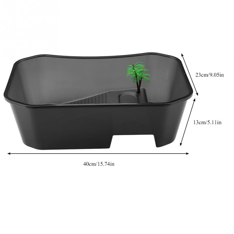 Small Plastic Fish Turtle Tank with Basking Platform House Incubator Box For Fry Isolation Hatchery Reptile Cage Turtle House: Black
