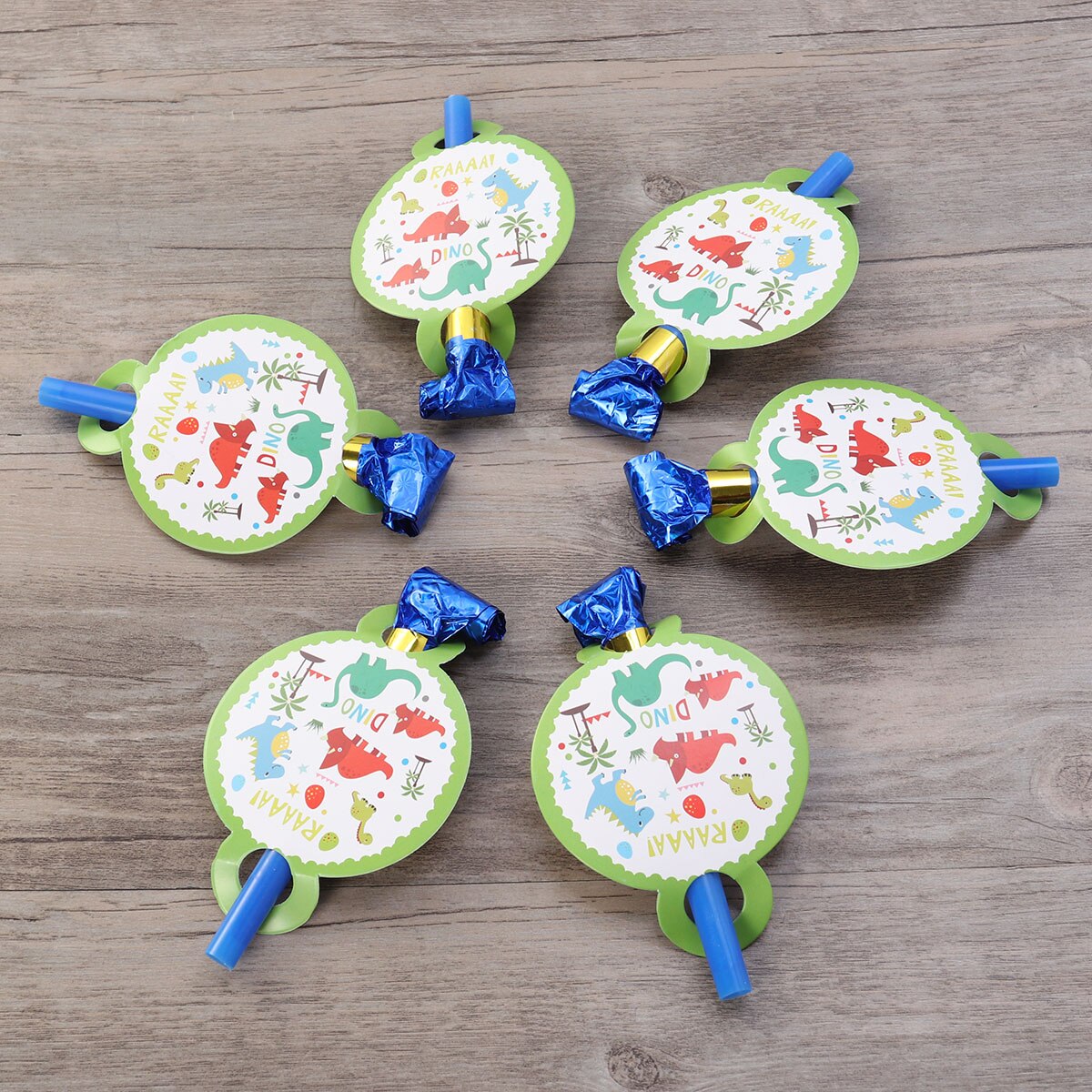 Silbato soplado desechable, suministros para de cumpleaños, boda, 6 piezas