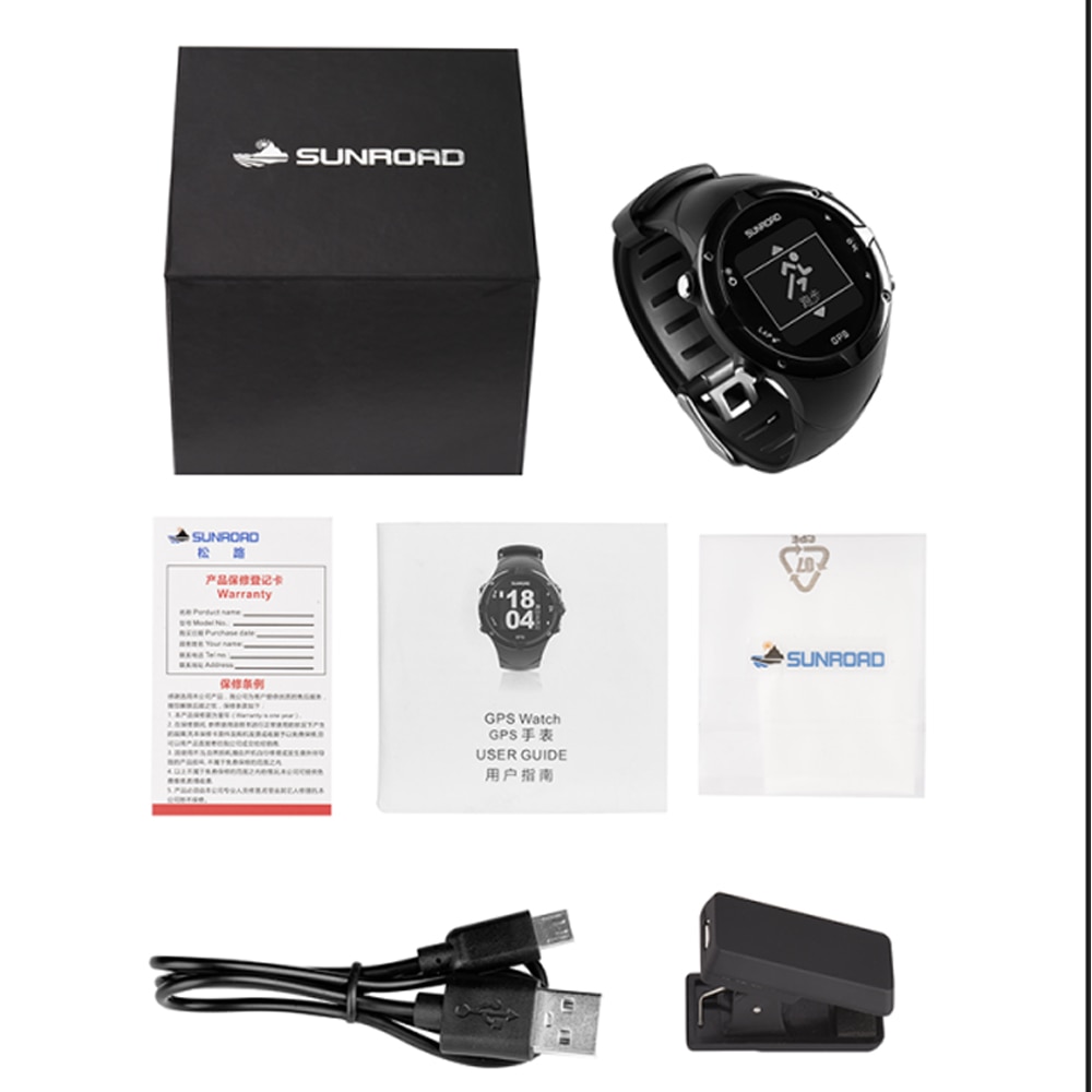 SUNROAD Men Sports GPS Waterproof Digital Wristwatch with GPS Pedometer Altimeter Running Swimming Measurement Sports Clock