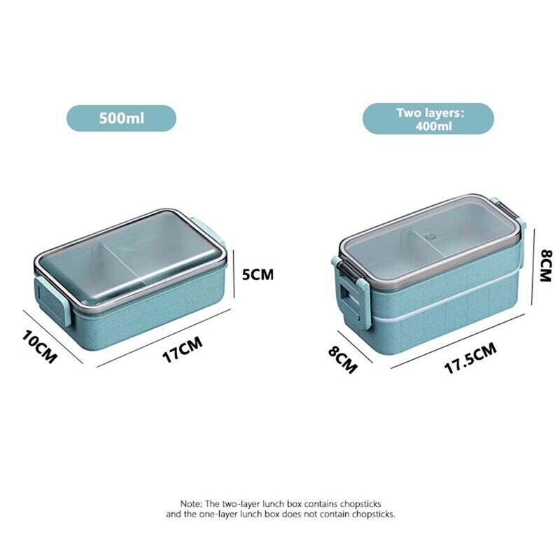 Student Lunch Box Compartment Office Worker Double Heating Lunch Box Microwave Dinnerware Food Storage Container Lunchbox @C