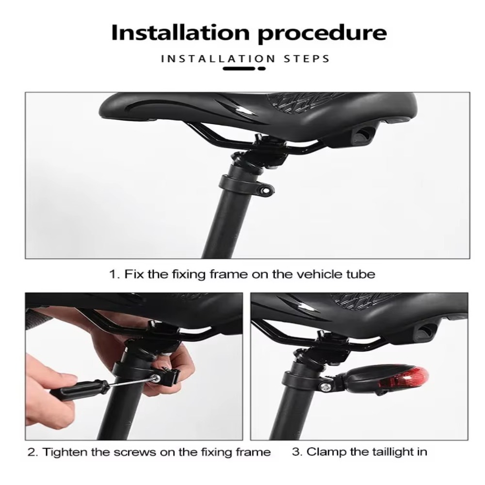 Luz trasera de bicicleta superbrillante, fácil de instalar, iluminación gran angular, luz trasera de ciclismo, advertencia de seguridad, múltiples modos