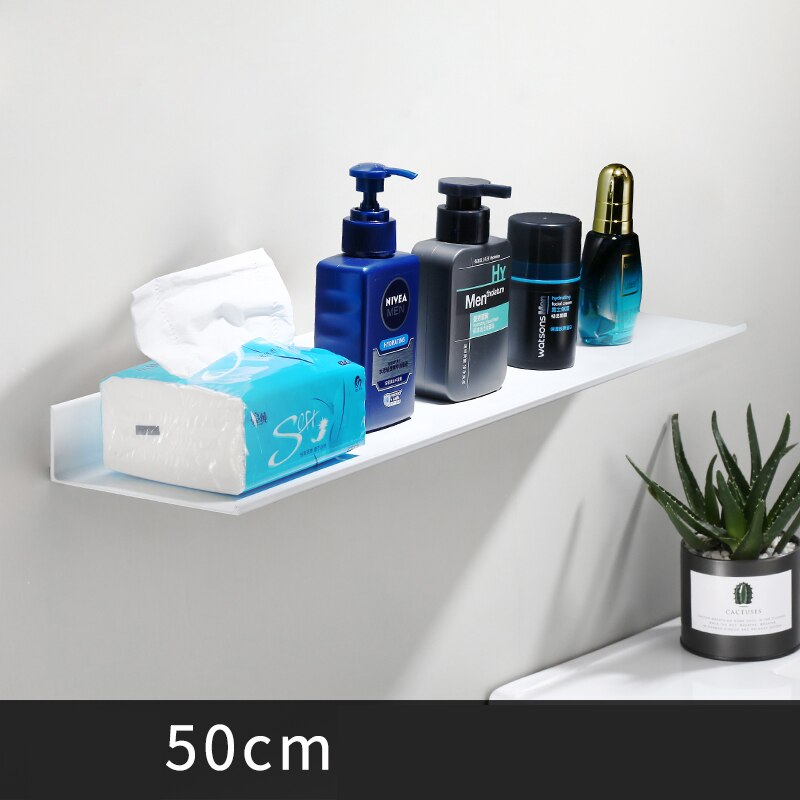 Zwarte ruimte aluminium badkamerplanken enkele laag plank shampoo plank keukenplank badkamerrek: 50cm witte