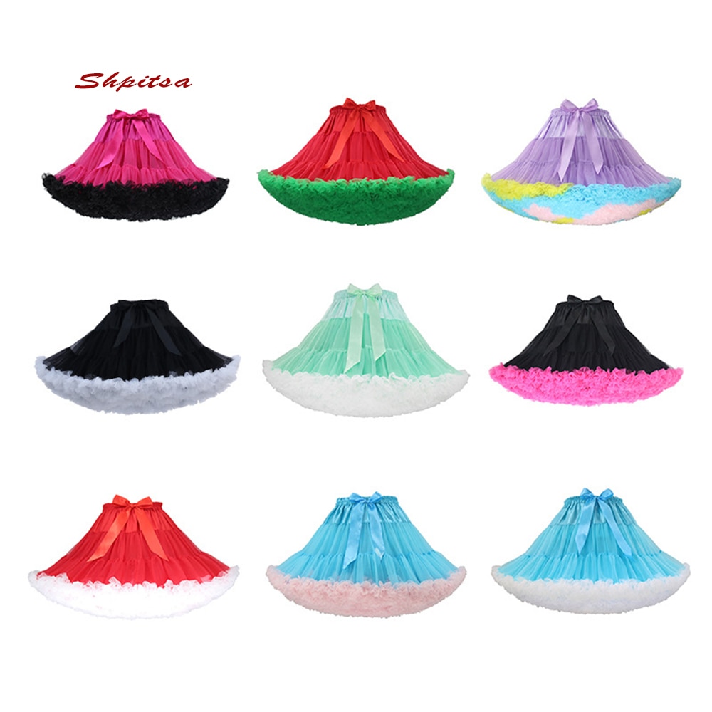 Colored Short Petticoats for Wedding Rockabilly Tutu Tulle Girl Underskirt Hoop Skirt Crinoline Woman Lolita Petticoat