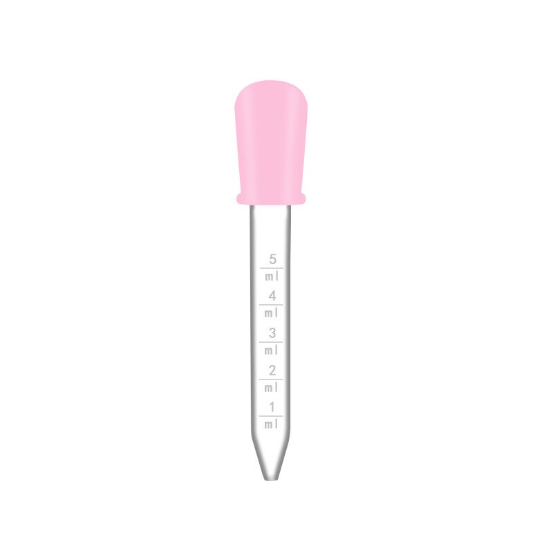 1PC Portable Baby Dropper Medicine Feeder Child Medicine Device Silicone Pipette Liquid Food Dropper Infant Utensils 5ML: pink