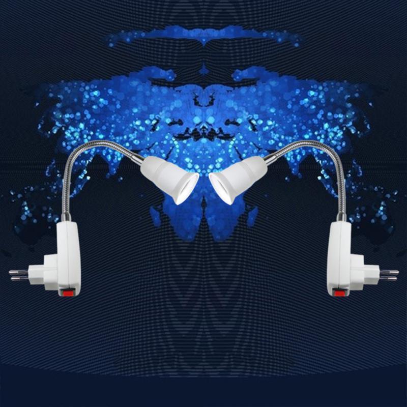 Ac 110-220v 6a e27 suporte da lâmpada de luz flexível conversor de extensão interruptor adaptador tomada 20cm-50cm ue/eua plug