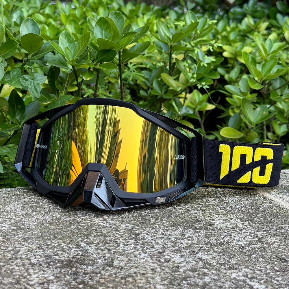 Motocrossglasögon motorcykelglasögon mask vindtät uv-skydd utomhus mtb klättring cykling sport skoter skidglasögon: Brun