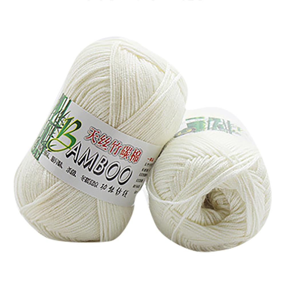 Tricot 100% en coton de bambou, laine à Crochet naturel doux et , fil de 50g, pour tricoter, laine pour maison de femmes, fait à la main