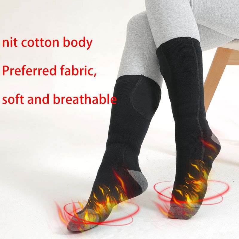 Electric Heated Socks - Unisex Knee-High - Rechargeable Lithium Battery - Remote Control - Skiing