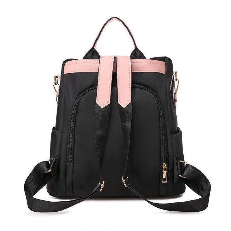 Kleur Contrast Rugzakken Voor Vrouwen Tassen Trendy Anti Diefstal Rugzak Mode Schoudertassen Zwart Reizen Backbag