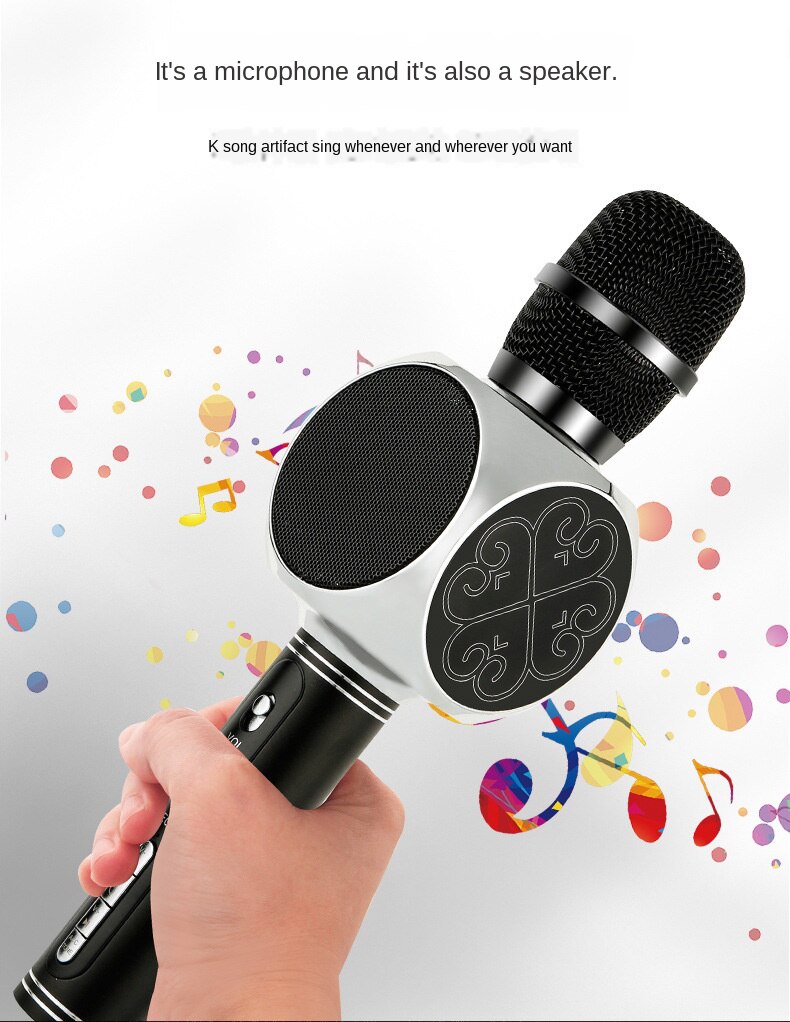YS-63, inalámbrico por Bluetooth, micrófono portátil de mano PARA Karaoke, altavoz para en casa, micrófono para reunión de habla, micrófono