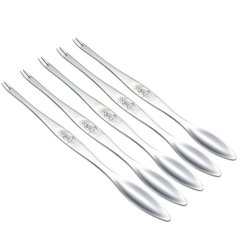 Zeevruchten Tool Sets Kreeft Tang Clip Pick Rvs Krab Vork Krab Tang Restaurant Home Keuken Tool Accessoires: 5 PCS forks