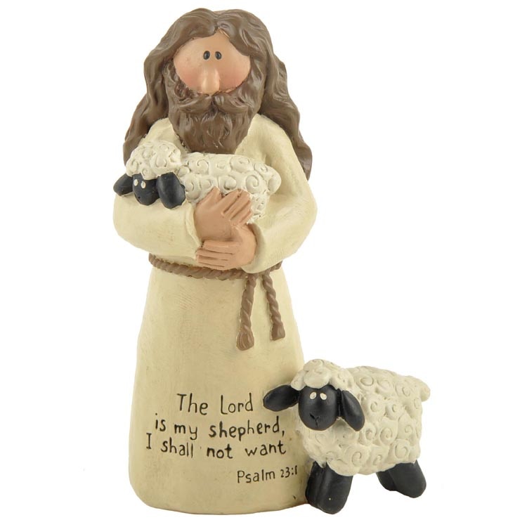 Home Decoratie Accessoires Communie Heilige Kruisbeeld Jezus Lam van God Goede Herder Miniaturen met Incription Katholieke