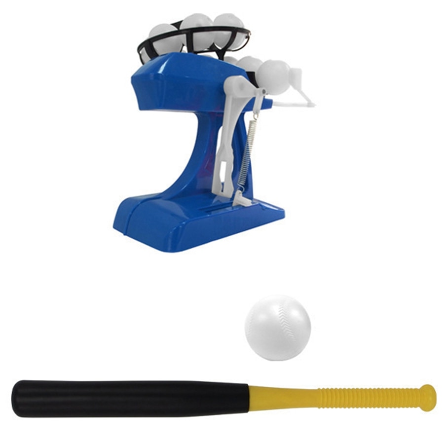 Mini børn baseball maskine automatisk serverer maskine praksis bold maskine interaktivt forældre-barn legetøj: Blå