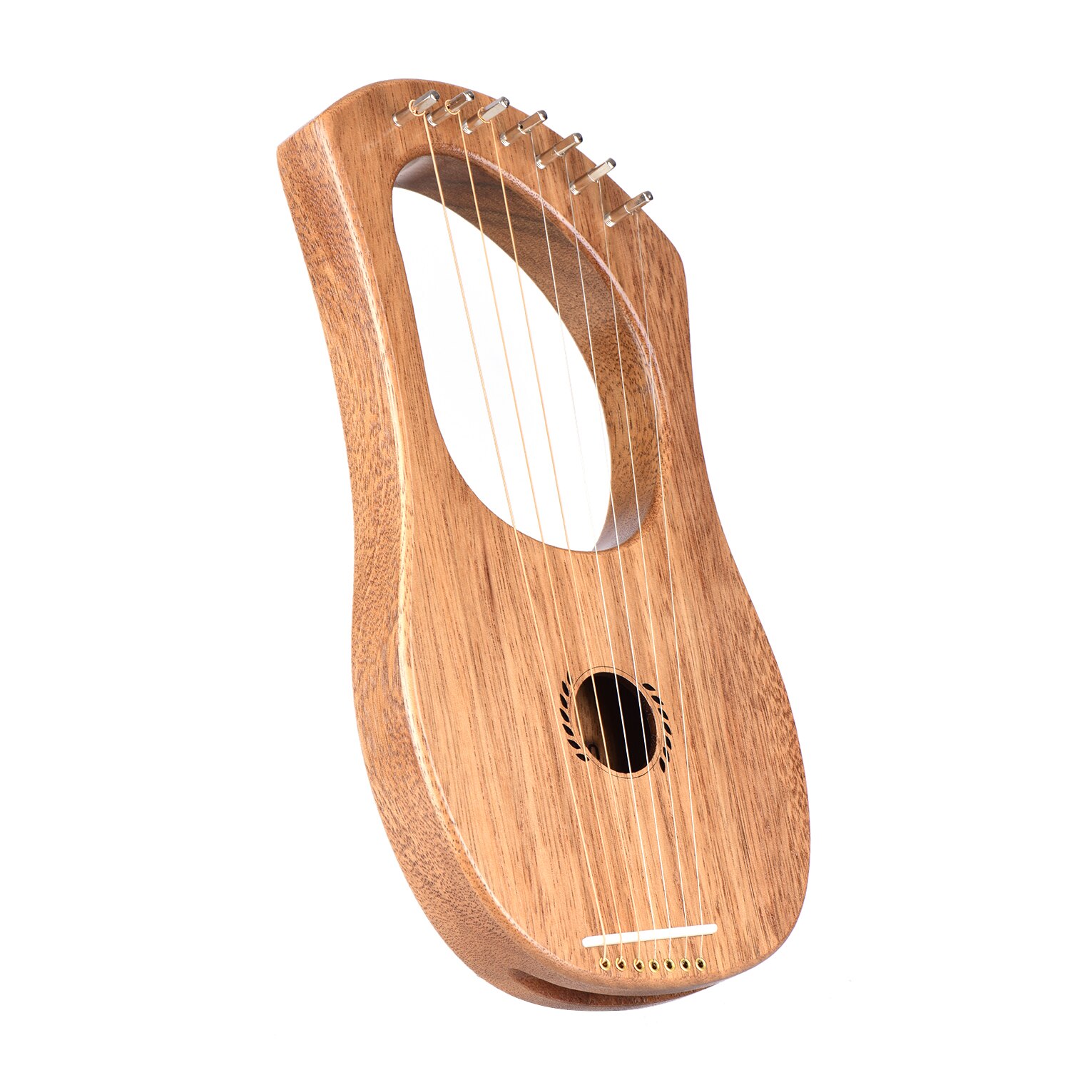 ammoon 7-String Lyre Harp Ancient Style Lyres Terminalia Wood String Instrument with Carry Bag String Tuning Wrench Cloth