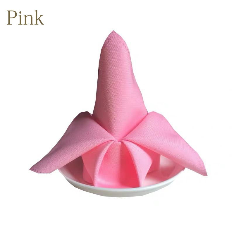 1Pc Cloth Napkin Polyester Table Napkins Restaurant Dinner Wedding Table Napkins Banquet Decor Supplies Party Decoration: Pink