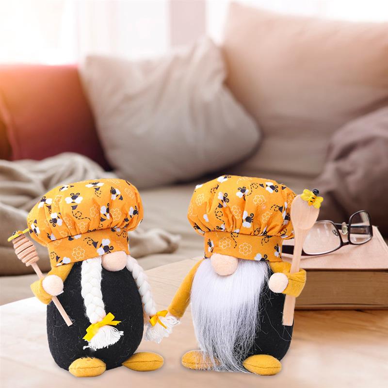 19cm bourdon abeille Action poupée abeille elfe Chef poupée sans visage en peluche jouet décorations de noël arbre suspendus poupée maison fête décoration