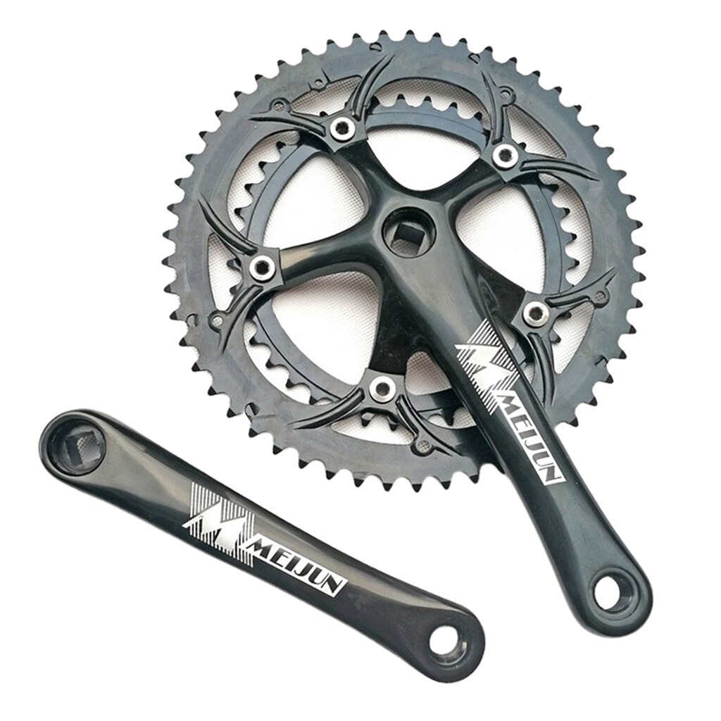 Alloy Crankset with Double Chainring High-Strength Steel 130BCD 170mm Crankarms