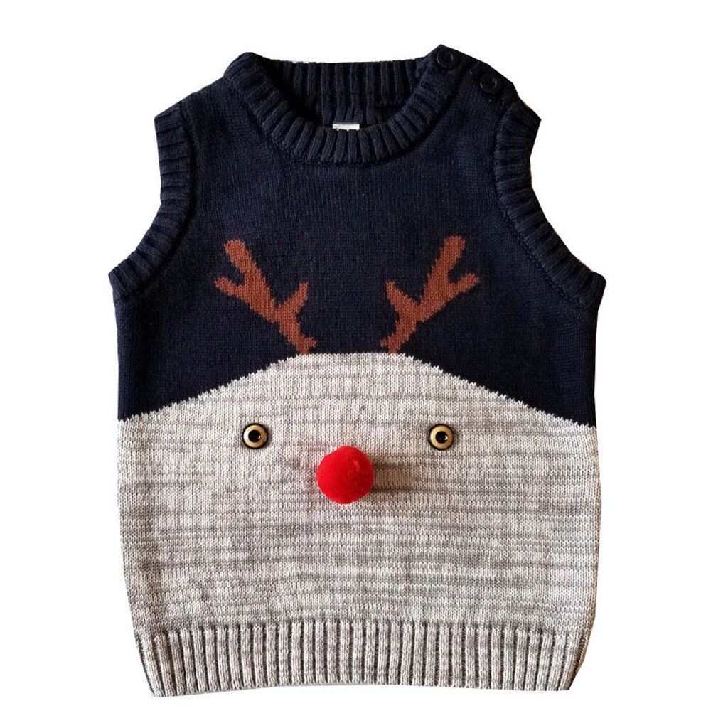 ARLONEET niño bebé niños niña Navidad Chaleco de punto remera para niños chalecos pulóver ropa casual prendas de vestir CO08: NY / 18 meses