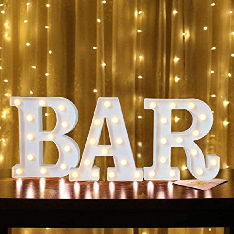 Letter Light Signs, Light Up Alphabet Letters, Suitable for Wedding Birthday Party Christmas Home Bar Decoration