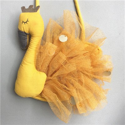 Lindo monedero para niños Kawaii Swan/Pig/Bird/Doll, bolso cruzado de encaje para niño y niña, monedero pequeño de cero, bolso de para niños: yellow swan