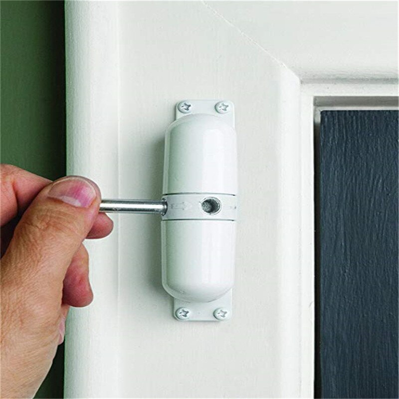 White Spring Closing Door Zinc Alloy Adjustable Surface Mounted Automatic Door Closer Fire Rated Door Stopper Door Hardware