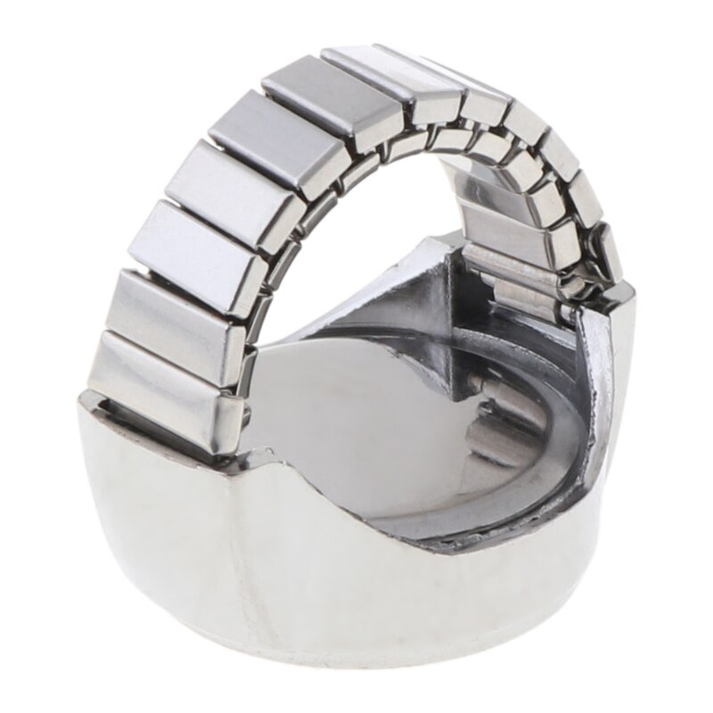 Movement Quartz Finger Ring Watch Dial Round Arabic Stainless Steel