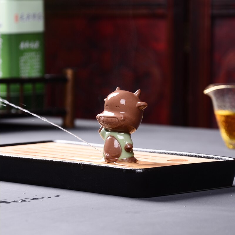 Tea Pets Ornament Chinese Folk Art Purple Clay Home Decoration Figurines Little Monk Baby Boy Spray Pee Crafts