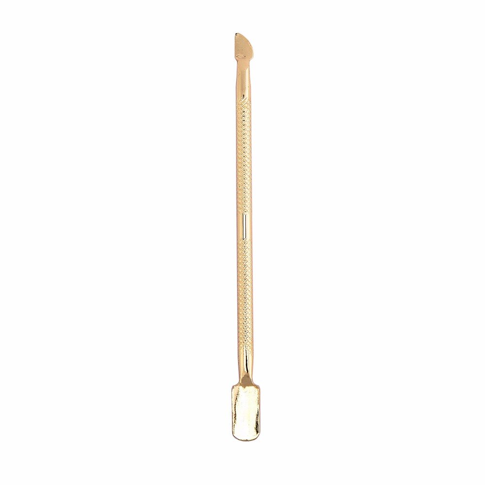 ROSALIND 1PCS Nail Art gereedschap Goud Kleur Rvs Cuticle Pusher 2 Manier Lepel Pusher Pedicure Manicure Care Cleaner