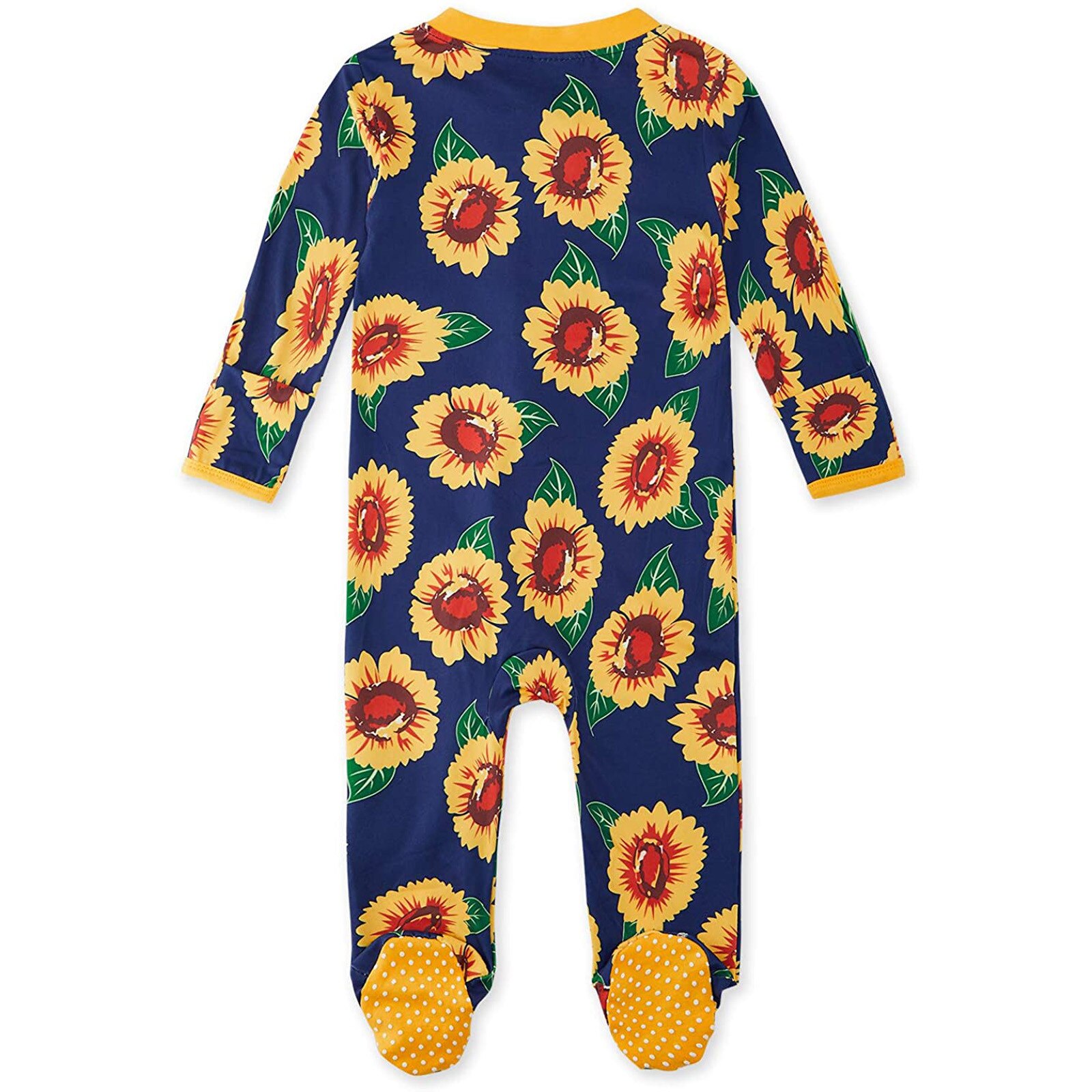 Baby Footies Karosserie Kleinkind Baby Jungen Mädchen Sonnenblume Drucken Schlafanzug Schlaf fuß Postleitzahl Spielanzug-Gesamt Baby Kleidung