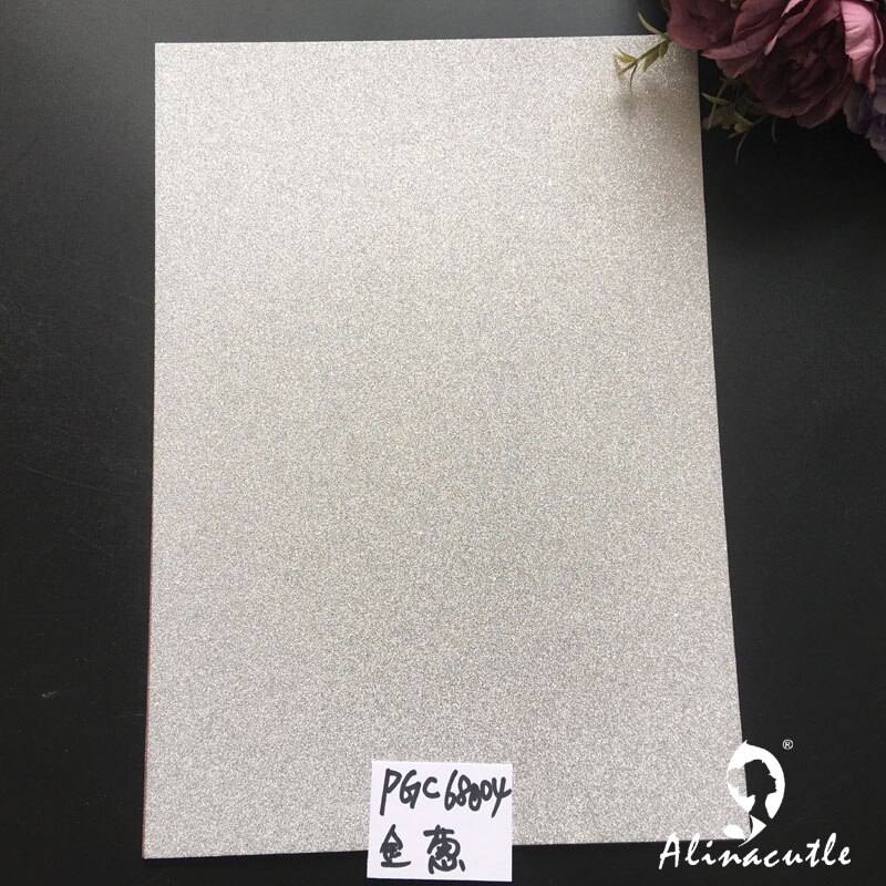 4 colors x 3sheet Metallics Color Shades Glitter A4 250gsm Paper DIY Scrapbooking paper pack craft Background pad Alinacraft