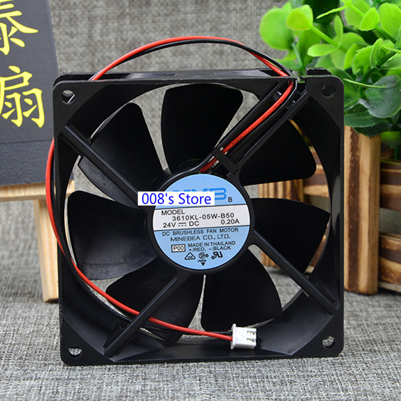 Cpu køler radiator ventilator til nmb 3610kl-05w-b50 2 ledninger 24v dc 0.20a 9.2cm 92*92*25mm 54.7 cfm 3200 rpm inverter drive pc