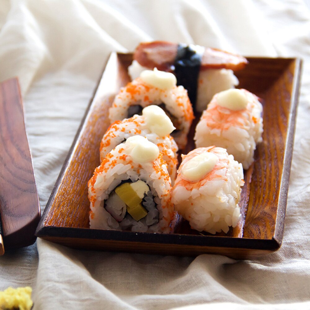 Sushi Lade Creatieve Decoratieve Houten Rechthoek Snack Houder Voor Keuken Restaurant Home