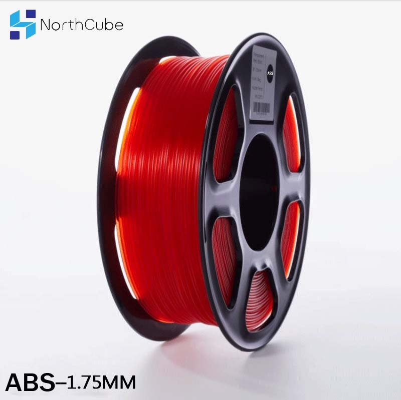 Filament de l'imprimante 3D NORTHCUBE 1.75mm Filament d'abs 1kg matériaux d'impression 3D Filament d'impression en plastique transparent rouge